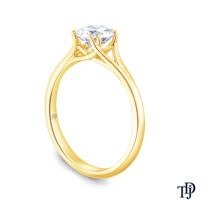 Anillo de compromiso contemporáneo y elegante de oro de 10 quilates con diamante (natural) y lazo entrelazado de diamantes (naturales) - Product Image 5