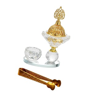 Quemador de Incienso Árabe de Vidrio Premium Kraft World, Quemador de Bakhoor con Pinzas, Incienso Árabe Moderno - Product Image 2