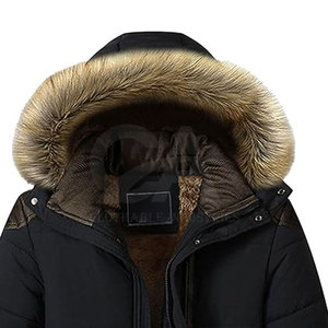 Manteau d'hiver pour homme en fausse fourrure avec capuche, directement de l'usine, logo personnalisé disponible, vente en gros, veste thermique d'hiver pour homme - Product Image 6