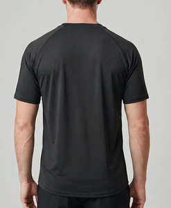 Camiseta para hombre, camiseta gris con estampado geométrico, camiseta deportiva de secado rápido para hombre, camiseta deportiva con cuello en V, camiseta deportiva de manga corta para hombre - Product Image 2
