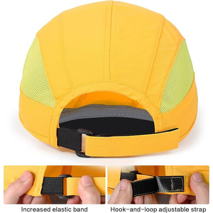 Casquette de baseball unisexe jaune réglable à 6 panneaux, maille respirante, style sportif extérieur, adulte, printemps-été - Product Image 5