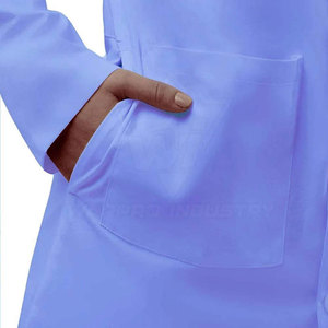 Blouse de laboratoire à manches longues, fermeture avant, tissu lisse et coupe confortable pour le personnel des magasins et l'utilisation au travail - Product Image 4