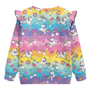 Sweat-shirt tricoté personnalisé pour bébé, col rond, manches longues, décontracté, écologique, avec manches évasées, vente en gros - Product Image 4