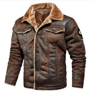Blouson en cuir PU homme printemps-automne, col montant, coupe slim, style moto décontracté - Product Image 1