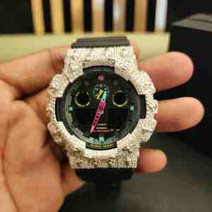 Relojes de Diamantes de Lujo DOPE JEWELLS con Correa de Goma Negra, Piezas Atemporales con Caja Redonda Artística para Fiestas - Product Image 4