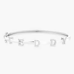 Name Bangle Personalized Custom Wholesale 14k Gold Diamond Lab Grown Round Cut Pave <b>Initial</b> Letters Cuff <b>Bracelet</b> Manufacturer - Product Image 4