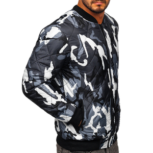 Blouson bomber pour homme, matelassé, coupe-vent, polyester, fermeture éclair, vêtement décontracté pour l'automne - Product Image 6
