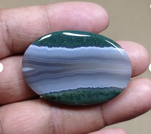 Alba Gems Natural <b>Moss</b> Agate Oval Polished Gemstone Druzy Crystal From Rajasthan for Jewelry Making - Product Image 4