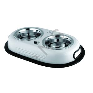 Comedero Doble para Mascotas, Color Negro, Precio de Mayoreo, Acero Inoxidable - Product Image 1