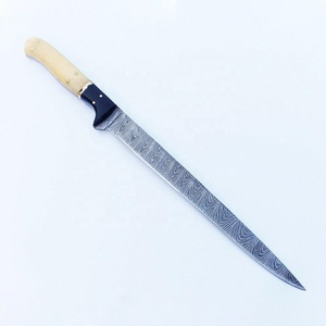 Custom Handmade Damascus Fillet Knife with Bone Handle Fixed Blade Fishing Knife Outdoor <b>Camping</b> Survival Knife - Product Image 2