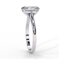 Bague de fiançailles solitaire en argent 925 plaqué or, diamant de laboratoire radiant de 3,00 ct, coupe radiant, E VVS, certifié IGI, jaune, rose, blanc