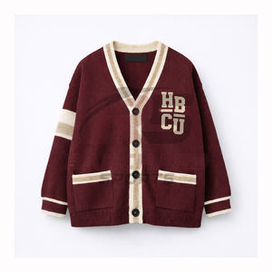 Suéter Cárdigan Deportivo HBCU con Insignia Universitaria Bordada en la Manga, Logotipo, Fabricación OEM ODM - Product Image 1