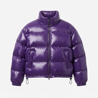 Blouson matelassé brillant personnalisé pour homme – Hiver chaud, col montant, fermeture éclair intégrale, coupe-vent, respirant, logo frontal