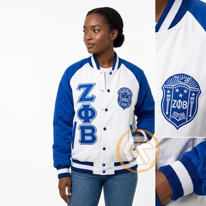 Veste universitaire personnalisée Zeta Phi Beta, vêtements de sororité, satin respirant de haute qualité, col montant brodé, hiver, femme - Product Image 2