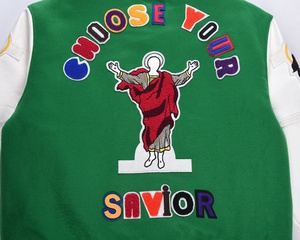 Blouson aviateur universitaire en laine de haute qualité pour hommes avec logo personnalisé col montant léger hiver travail Streetwear manteau disponible grande taille - Product Image 3