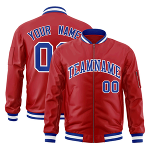 Veste de baseball zippée bleu royal personnalisée pour homme, vêtements de sport, veste bomber entièrement zippée pour homme - Product Image 3