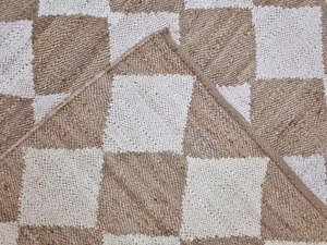 Alfombra de Yute Natural Tejida a Mano, Estilo Marroquí, Ecológica, con Mechones y Lavable, para Uso en el Hogar, Sala de Estar o Dormitorio - Product Image 4