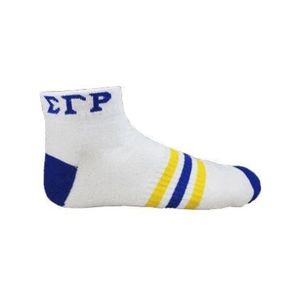 Chaussettes de cheville Sigma Gamma Rho blanches, bleues et dorées, personnalisées, pour sororité grecque, chaussettes athlétiques unisexes, vêtements de sport décontractés, mode, vente en gros, OEM - Product Image 1