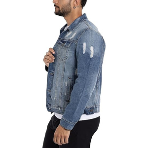 <b>Customized</b> High Quality Slim Long Sleeve Light Blue <b>Denim</b> <b>Jacket</b> for Men New Casual Style Winter Washed Jean <b>Jacket</b> - Product Image 1