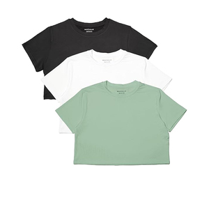 เสื้อยืดครอปแฟชั่นยุโรปสำหรับผู้หญิง สไตล์ลำลอง ผ้าฝ้ายทรงโอเวอร์ไซส์ สตรีทแวร์ ทรงหลวม ผู้ผลิตและจำหน่ายเสื้อผ้าแบบ OEM - Product Image 4