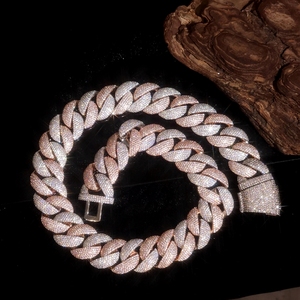 สร้อยคิวบันโมอิสซาไนต์ขนาด 20 มม. หรูหรา พร้อมตัวล็อคแบบสั่งทำพิเศษ สไตล์ฮิปฮอป เงินแท้ 925 ประดับโมอิสซาไนต์เต็มเส้น - Product Image 4