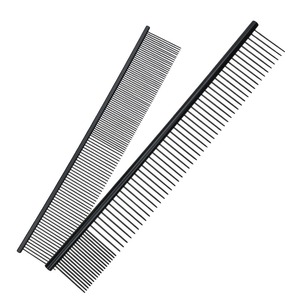 Peigne de toilettage durable en acier inoxydable avec dents arrondies, manipulation confortable et surface lisse pour le toilettage quotidien - Product Image 1
