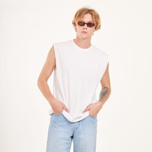 Débardeur sans manches en coton et élasthanne pour homme, col rond, couleur personnalisée, logo personnalisé, lettres, respirant, séchage rapide, sport, gym, stringer - Product Image 1