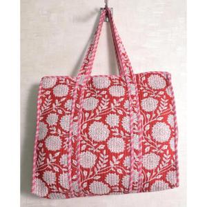 Sac fourre-tout en coton fait main indien, imprimé floral, sac à bandoulière matelassé, sac de shopping bohème pour femmes - Product Image 1