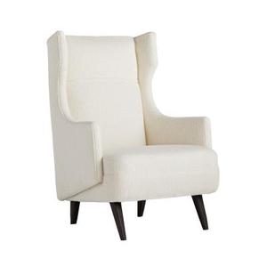 Sillón Moderno con Respaldo Alto y Patas de Madera, Tapizado en Tela, para Sala de Estar o Dormitorio - Product Image 1