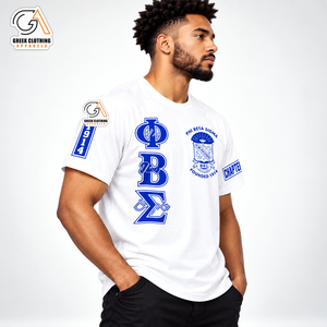เสื้อยืดคอกลมแขนสั้นสีน้ำเงินสำหรับผู้ชาย แบรนด์ Custom Phi Beta Sigma ทรงปกติ ผ้าคอตตอน/โพลีเอสเตอร์ พิมพ์โลโก้ด้านหน้า เป็นมิตรต่อสิ่งแวดล้อม - Product Image 3