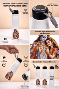 Botella de Agua Metálica con Diseño Radha Krishna, Impresión Personalizada, para Uso Promocional en Oficina, Regalo para el Día de la Madre y el Día del Padre - Product Image 2