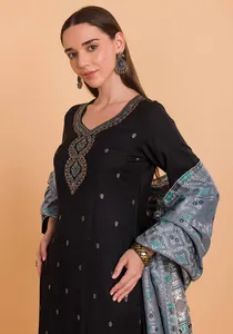 Safaa Winter Zainab Premium Acrowool Woven Unstitched Ladies <b>Dress</b> Material with Stole <b>woollen</b> suits <b>dress</b> material Winter Suits - Product Image 4