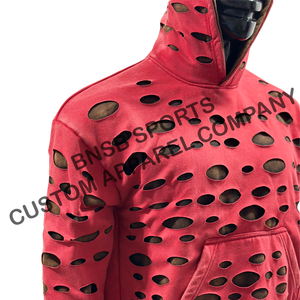 Vente en gros de sweats à capuche pour hommes en molleton épais, style vintage, hip-hop, coupe classique, effet vieilli, unis, personnalisables, délavés à la pierre, avec découpe laser - Product Image 6