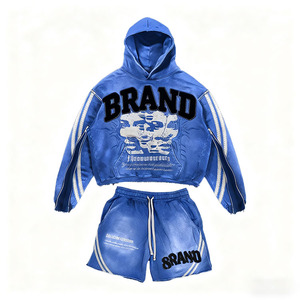 Conjunto Deportivo Ecológico sin Costuras con Capucha, Ropa Urbana de Manga Larga con Cordón Ajustable y Pantalones Cortos, Unisex para Adultos, Ropa de Otoño - Product Image 3