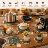 Tapis résistant à la chaleur pour table à manger, sous-verres pour table à manger pour plats chauds, lot de 3 sous-verres, sous-verres pour table à manger, sous-verres pour thé
