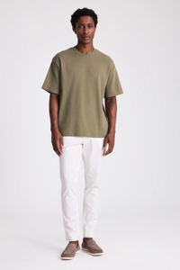 OEM High Quality Oversized Boxy T-Shirt - Heavyweight Cotton, Black/<b>White</b>, Men's Blank <b>Tee</b> - Product Image 3