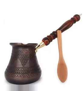 Cafetera Turca Premium de Cobre y Latón Hecha a Mano, Dallah Árabe, Ibrik, Cafetera Espresso, Regalo Tradicional - Product Image 5