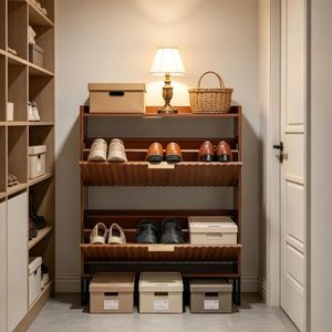 Mobiletto Minimalista per Scarpe con Ripiani Regolabili, Organizzatore Salvaspazio in MDF per Ingresso e Soggiorno - Product Image 6