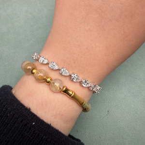Bracelet en diamant taille poire, argent 925, classique pour femme, certifié IGI, couleur D, diamants cultivés en laboratoire - Product Image 3