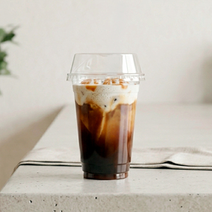 Transparent PP <b>Plastic</b> <b>Cup</b> With Lid Disposable 16 Oz For Iced Coffee Tea Beverage Round Shape - Product Image 1