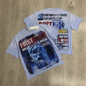 FIRST ROW Direct Spray Diamond High-quality Washed Digital Eco-friendly Quick Dry Street Fashion Brand Short Sleeved <b>T</b>-<b>shirt</b> for - Product Image 2