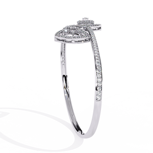 Bracelet jonc de luxe en argent 925 avec moissanite, design bouclier à coupe triangulaire, pour femme, à porter au quotidien - Product Image 3