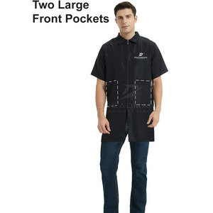 DREADMARK Men's Short Sleeve <b>Work</b> Coverall Customized Material Dust Proof Uniform with Front Zip Pockets <b>Waterproof</b> & Windproof - Product Image 6