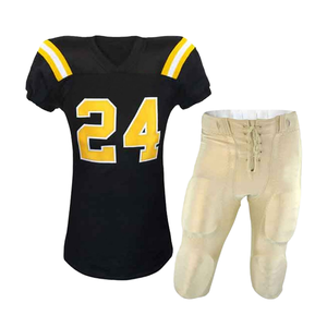 Sportswear Black Customized American Football Uniform Plus Size Breathable Short Eco-Friendly Football Jersey Custom Player Name - Product Image 1