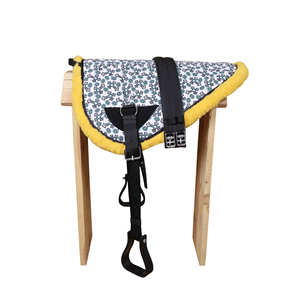 Horse Riding Bareback Saddle Pad Stirrup Matching Girth <b>Memory</b> <b>Foam</b> <b>Cushioned</b> <b>Seat</b> Yellow - Product Image 3
