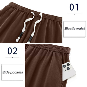 Shorts cargo en coton pour hommes, coupe décontractée, multi-poches, pour la randonnée, la pêche, respirant, couleur unie, design personnalisé - Product Image 4