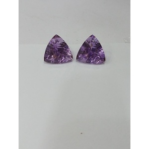 Venta al por mayor de amatista rosa natural de 16 mm, grado 3A, cóncava, de alta calidad, corte trillón, 11.50 quilates, calentada, suelta, para joyería. - Product Image 3