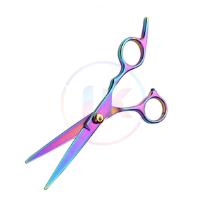 Rainbow Color Sharp Blade Hair Styling Tools <b>Left</b> <b>Handed</b> <b>Scissors</b> Custom Branding Acceptable Barber Shears - Product Image 2