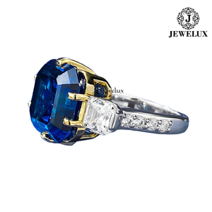Bague de fiançailles classique en saphir taille octogonale pour femme Jewelux, sertie de griffes en or 18 carats, provenant d'un fournisseur indien - Product Image 5