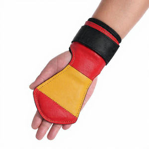 Heavy Duty Training <b>Hand</b> <b>Grips</b> Cowhide Leather 4mm Thick Double Layered Powerlifting Non-Slip - Product Image 3